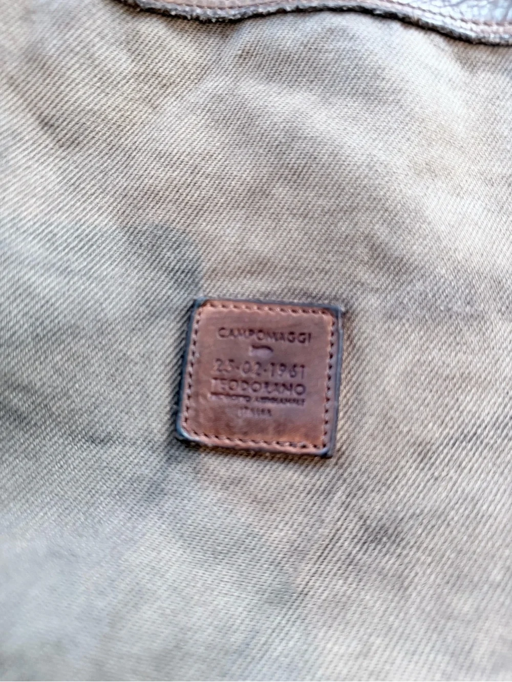 Campomaggi Nelson Brown Leather & Canvas Messenger Bag with Adjustable Strap
